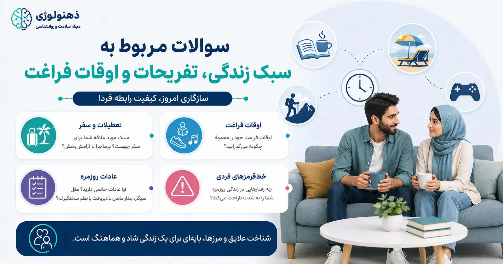 سوالات مربوط به سبک زندگی، تفریحات و اوقات فراغت