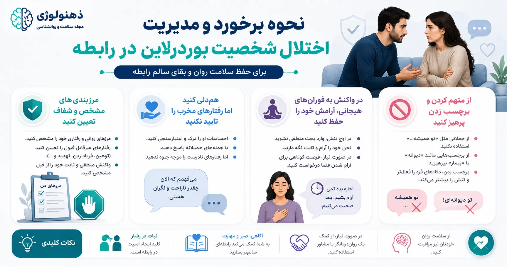 نحوه برخورد و مدیریت اختلال شخصیت بوردرلاین در رابطه