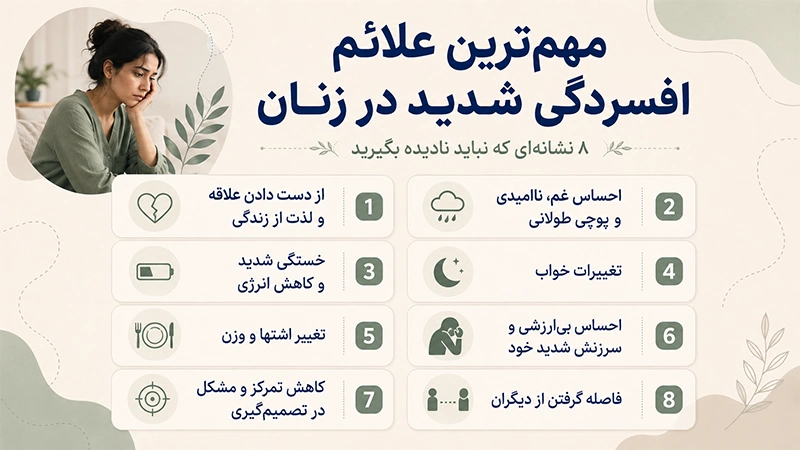 علائم افسردگی شدید در زنان